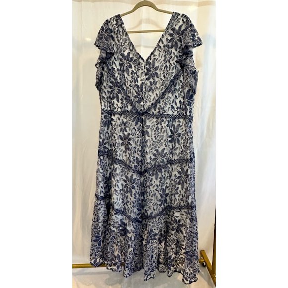 NWT Taylor Women's Ruffle Sleeve V-Neck Lace Dress - Women's Plus 22W - Picture 2 of 6